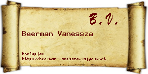 Beerman Vanessza névjegykártya